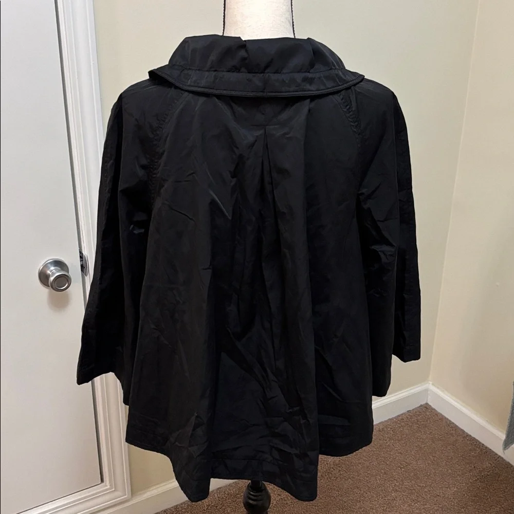 Simply Vera Vera Wang Black Utility Snap Front Jacket with 3/4 Sleeves size L - Picture 6 of 12